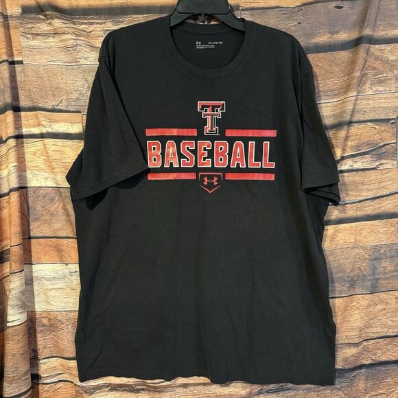 Under Armour Texas Tech Red Raiders Baseball T-Shirt Black Men's XXL NCAA - Picture 1 of 8